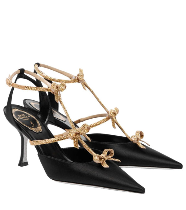 RENE CAOVILLA Caterina 80 embellished satin pumps