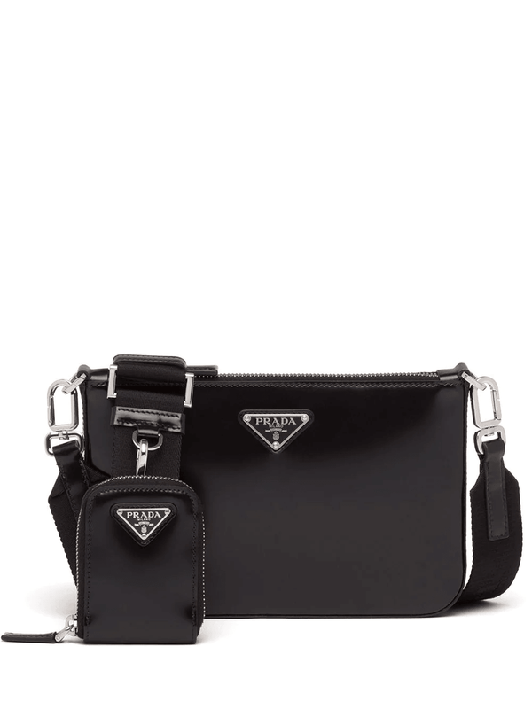 Prada logo-plaque shoulder bag