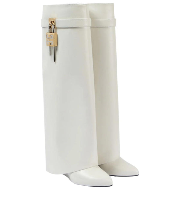 GIVENCHY Shark Lock leather knee-high boots