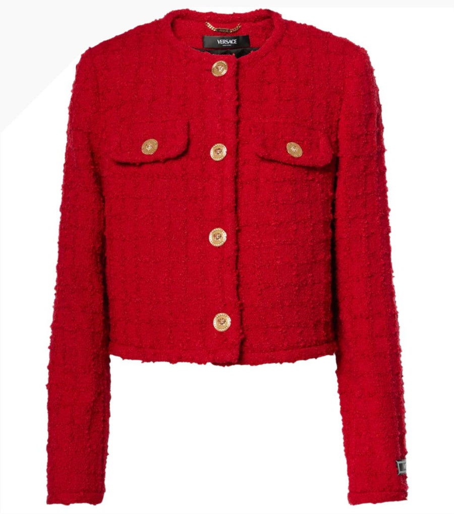 VERSACE Cropped tweed jacket