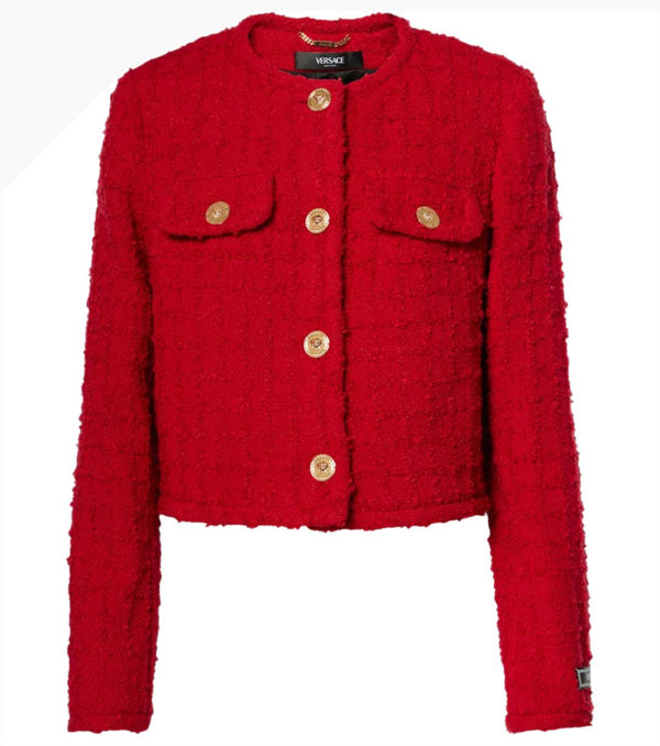VERSACE Cropped tweed jacket