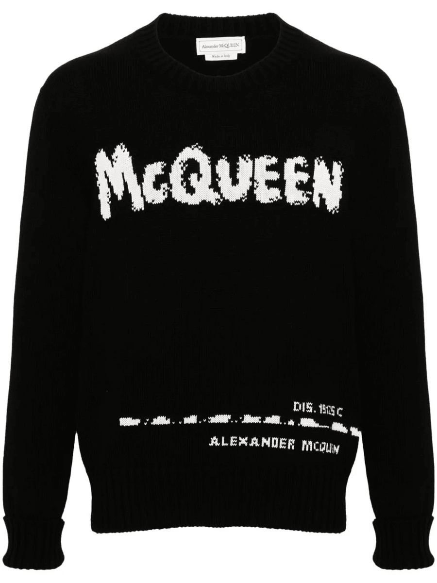 Alexander McQueen logo-intarsia jumper