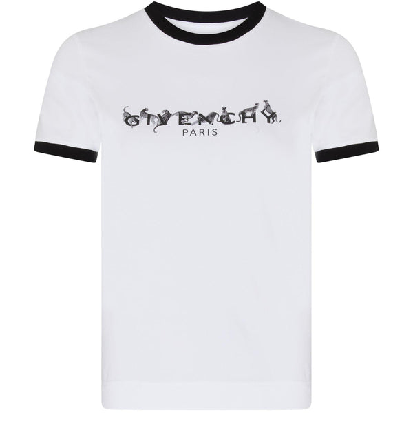 GIVENCHY Paris slim fit t-shirt with leopard print
