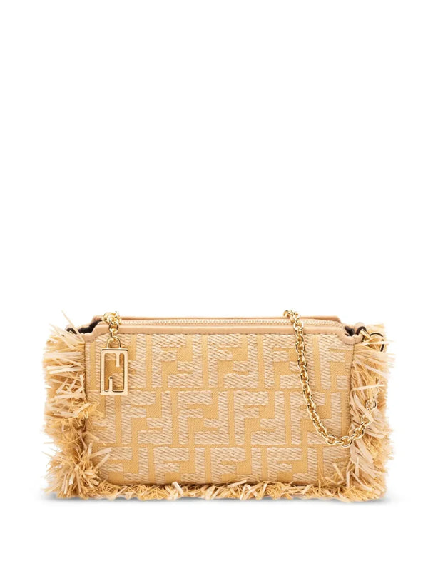 FENDI Baguette fringe-detail clutch bag