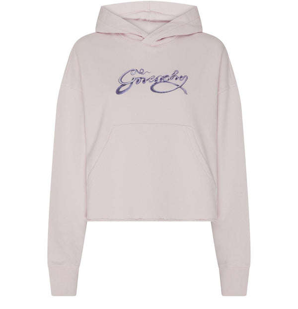 GIVENCHY Cropped hoodie in fleece with GIVENCHY snake print