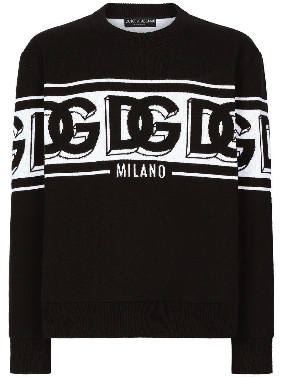 Dolce & Gabbana intarsia knit-logo crew-neck jumper