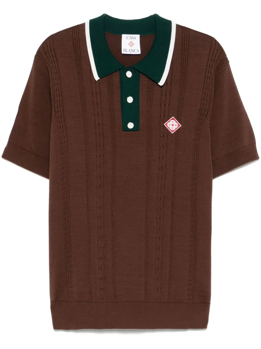 Casablanca cable-knit polo shirt