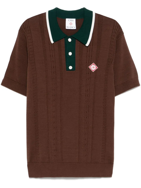 Casablanca cable-knit polo shirt