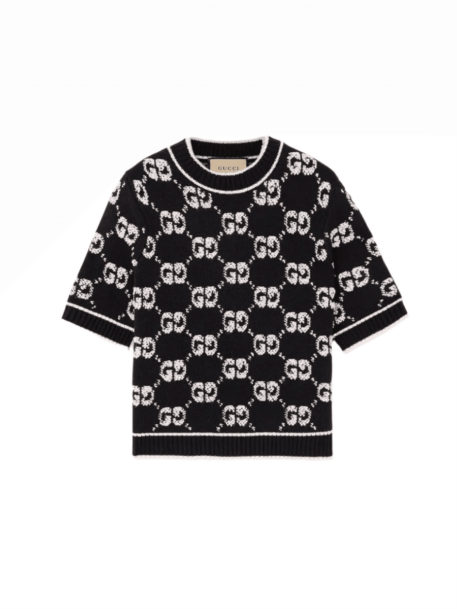 GUCCI Jacquard-knit wool-bouclé sweater