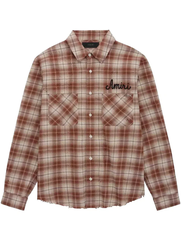 AMIRI Shotgun Chocolate Brown Flannel Shirt