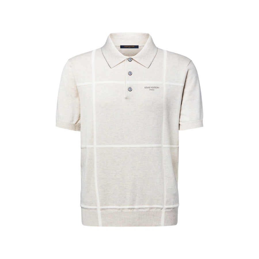 Louis Vuitton Signature Short-Sleeved Jacquard Polo Shirt — Wheat Beige