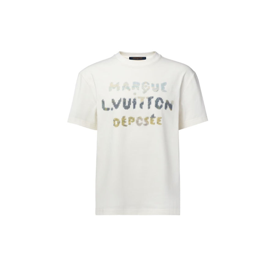 Louis Vuitton Embroidered Signature T-Shirt  — Milky White