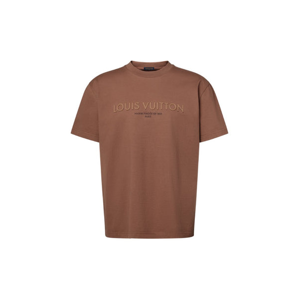 Louis Vuitton T-shirt con firma ricamata — Marrone ambra