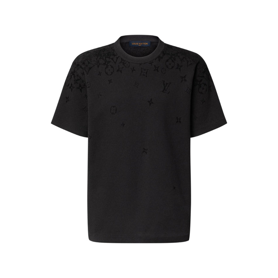 Louis Vuitton Monogram Short-Sleeved Crewneck — Black