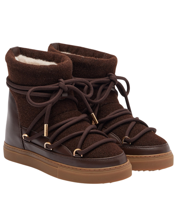 Inuikii Felt Wedge leather-trimmed snow boots