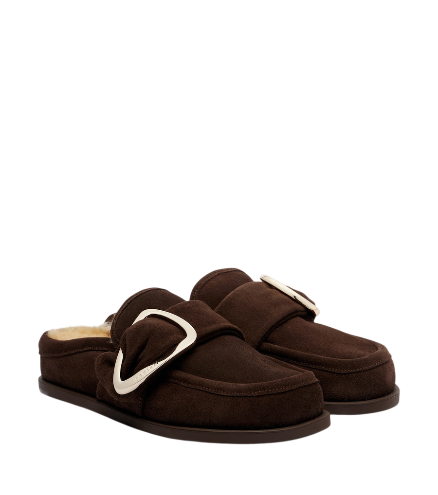 Inuikii Mules in pelle scamosciata foderate in montone