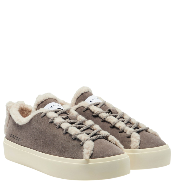 Zapatillas bajas de ante con ribete de piel de oveja Inuikii