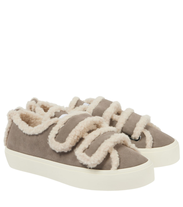 Inuikii Shearling-trimmed suede sneakers