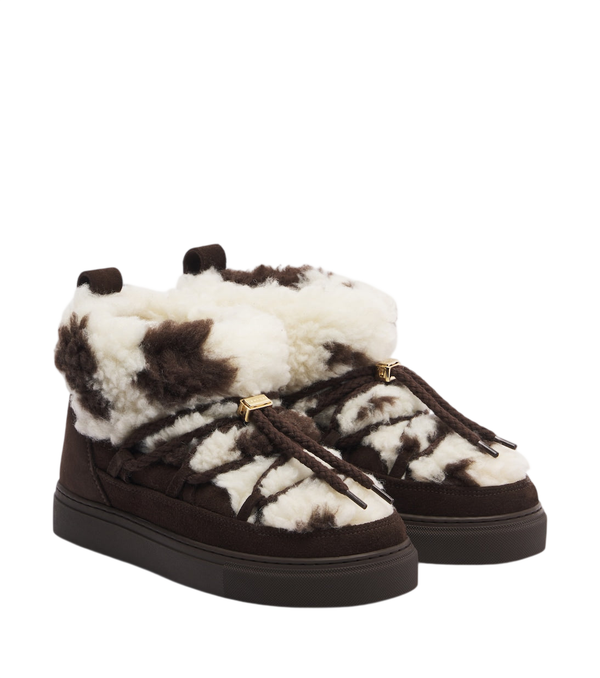 Inuikii Teddy-trimmed suede ankle boots