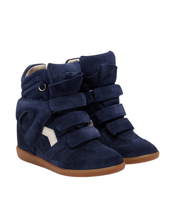 Isabel Marant Beckett Leather and Suede Wedge Sneakers