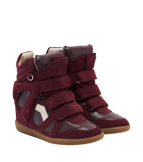Zapatillas con cuña de piel y ante Bekett de Isabel Marant