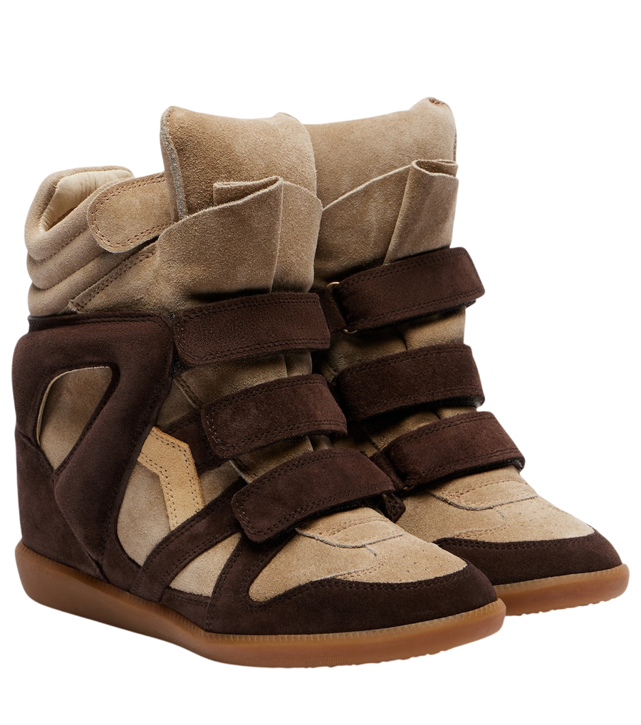 Isabel Marant Bekett leather and suede wedge sneakers