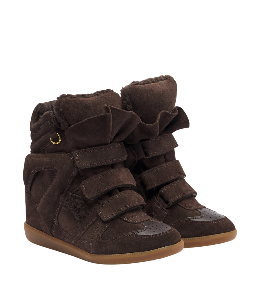 Zapatillas con cuña de ante forradas en piel de borrego Bekett de Isabel Marant