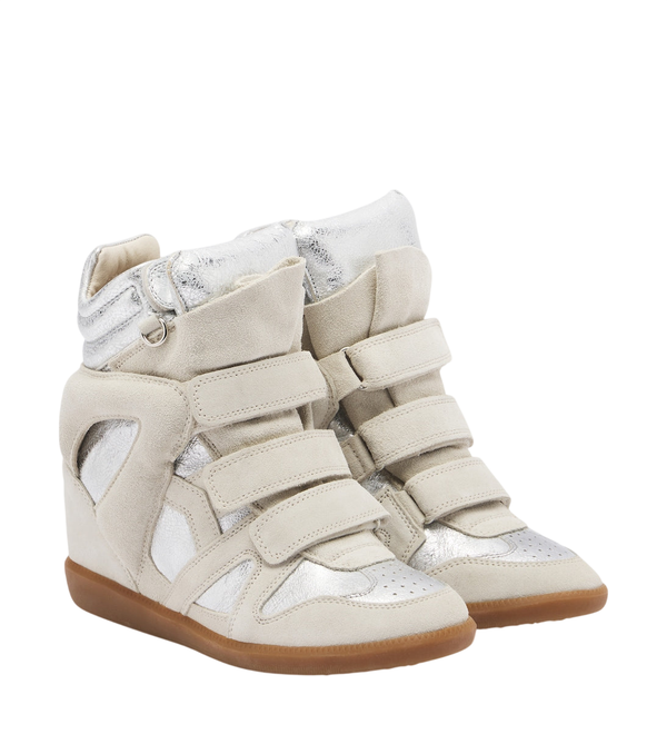Isabel Marant Bekett suede and metallic leather sneakers