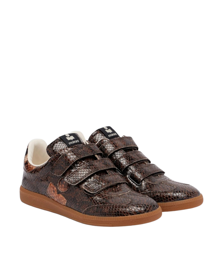 Isabel Marant Beth snake-effect leather sneakers [white-bg-processed] 1787075355999