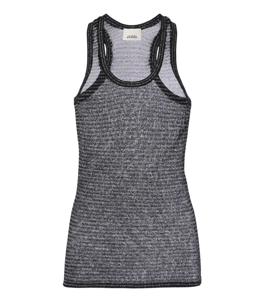 Isabel Marant Cevara semi-sheer striped Lurex® tank top