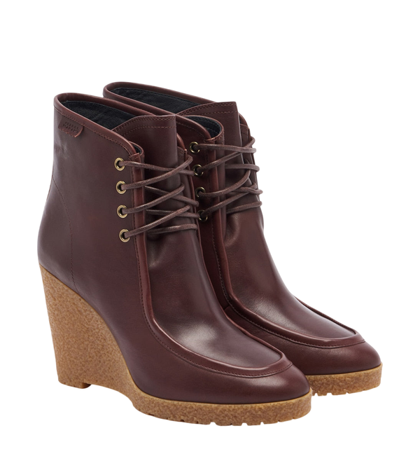 Isabel Marant Cylia leather wedge ankle boots