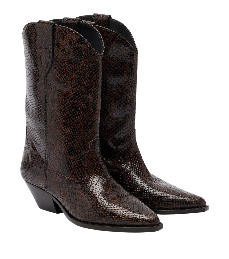 Isabel Marant Duerto snake-effect leather cowboy boots
