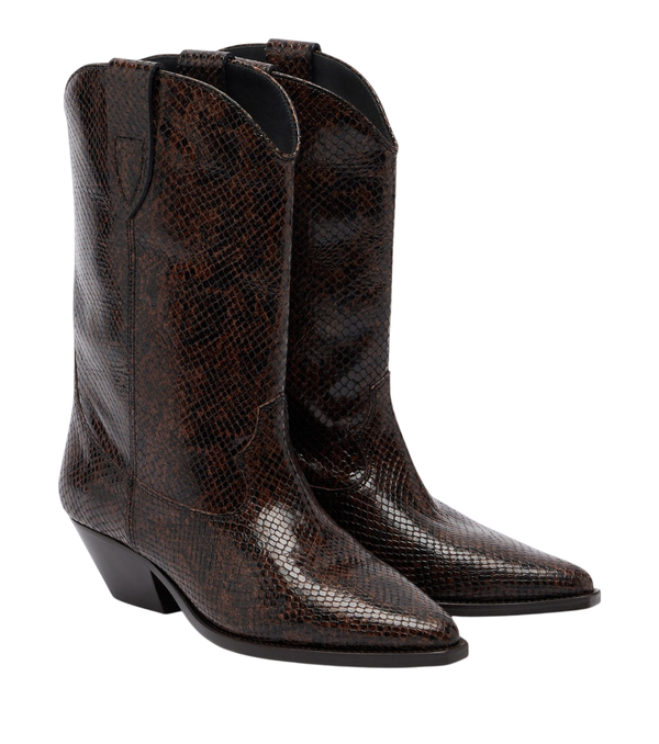 Isabel Marant Duerto snake-effect leather cowboy boots