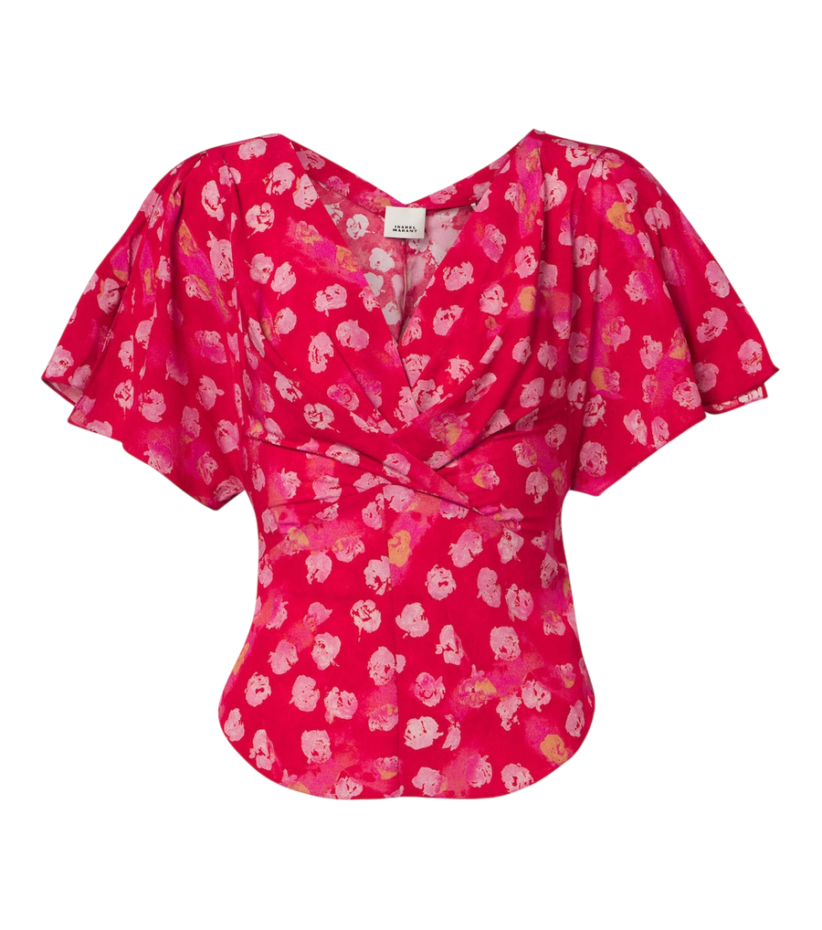 Top de mezcla de seda con estampado floral Faljane de Isabel Marant