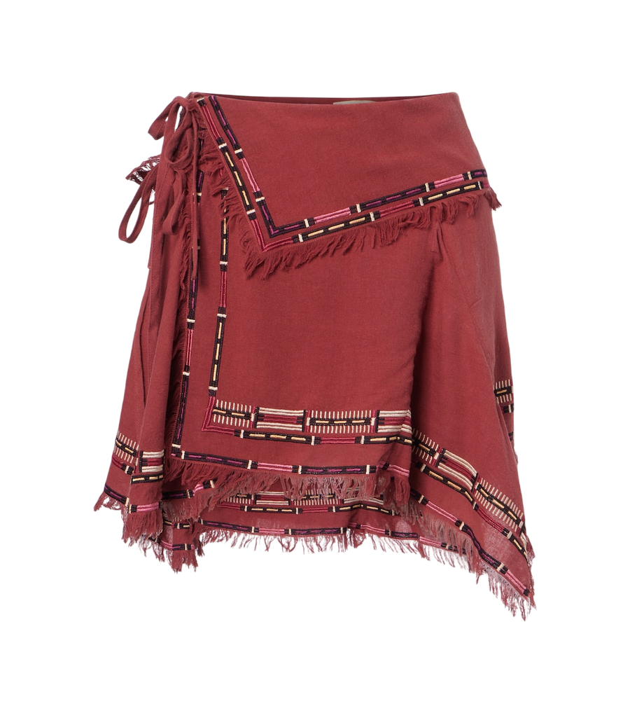 Isabel Marant Gonna a portafoglio in seta ricamata Feriel