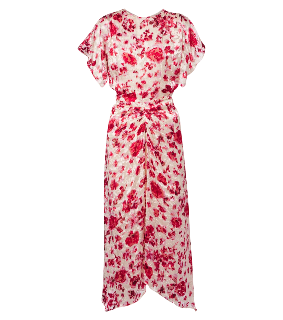 Robe midi en georgette dévorée à motif floral Herva d'Isabel Marant