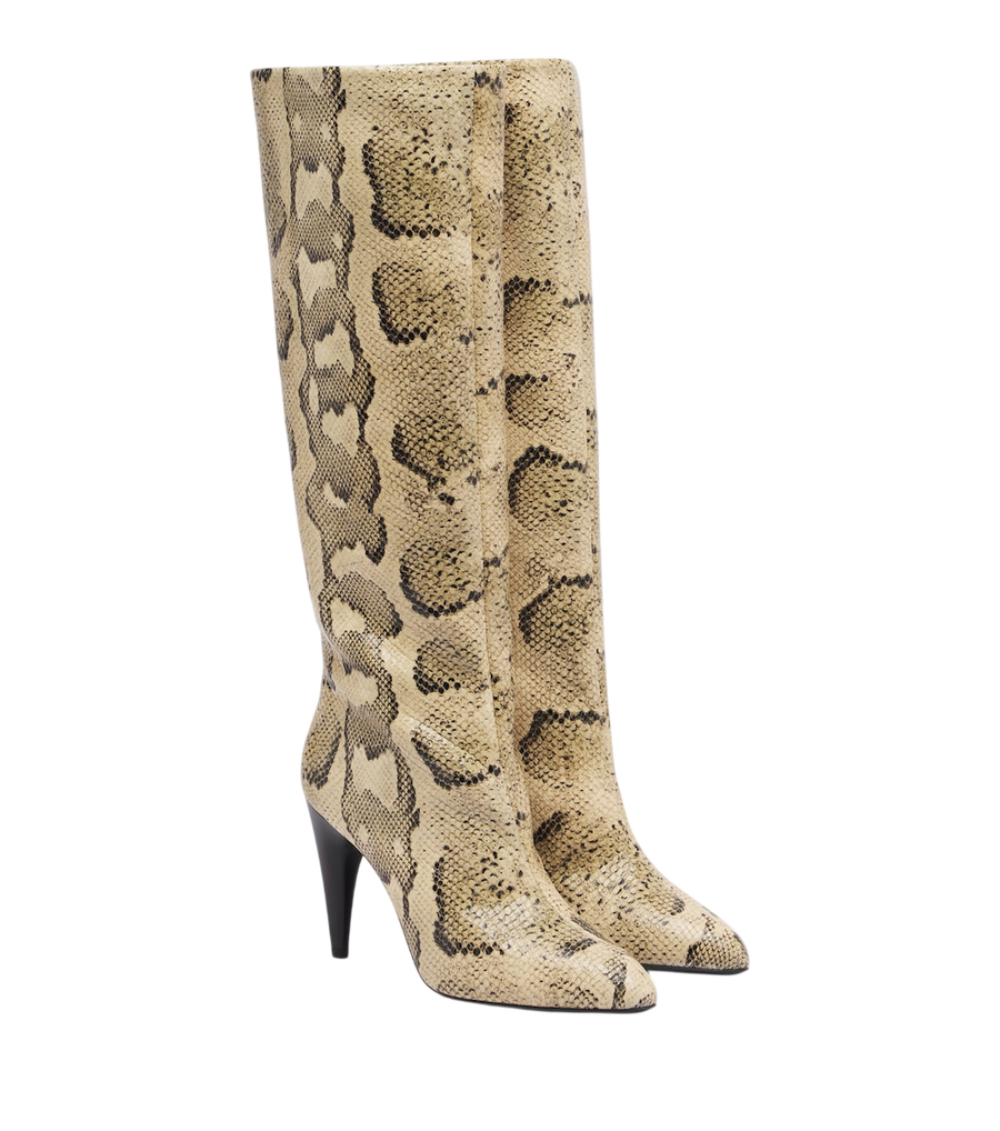 Isabel Marant Jany snake-effect leather knee-high boots