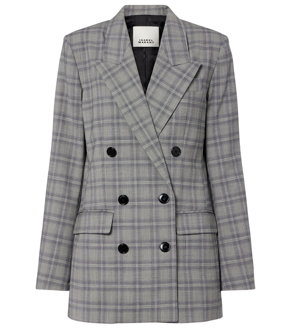 Isabel Marant Jevima Prince of Wales check wool-blend jacket