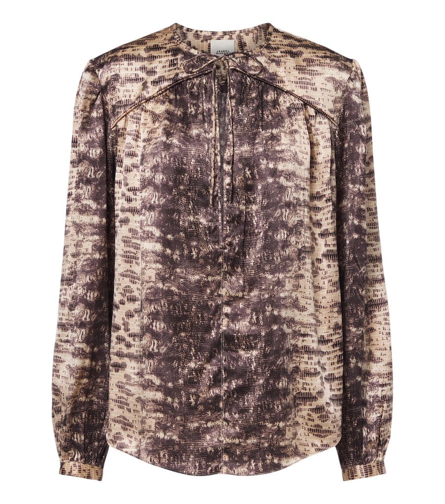 Isabel Marant Laraya snake-print silk satin blouse