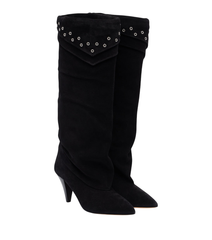Isabel Marant Lezra embellished suede knee-high boots