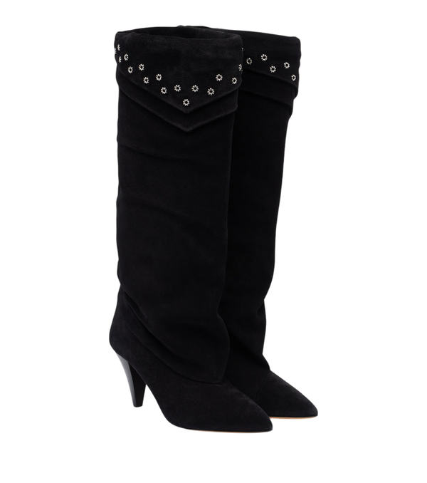 Isabel Marant Lezra embellished suede knee-high boots