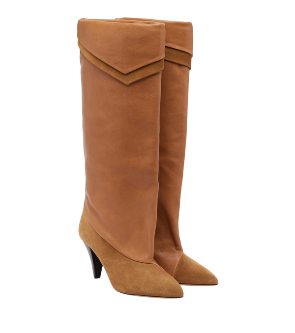 Isabel Marant Lezra suede and leather knee-high boots