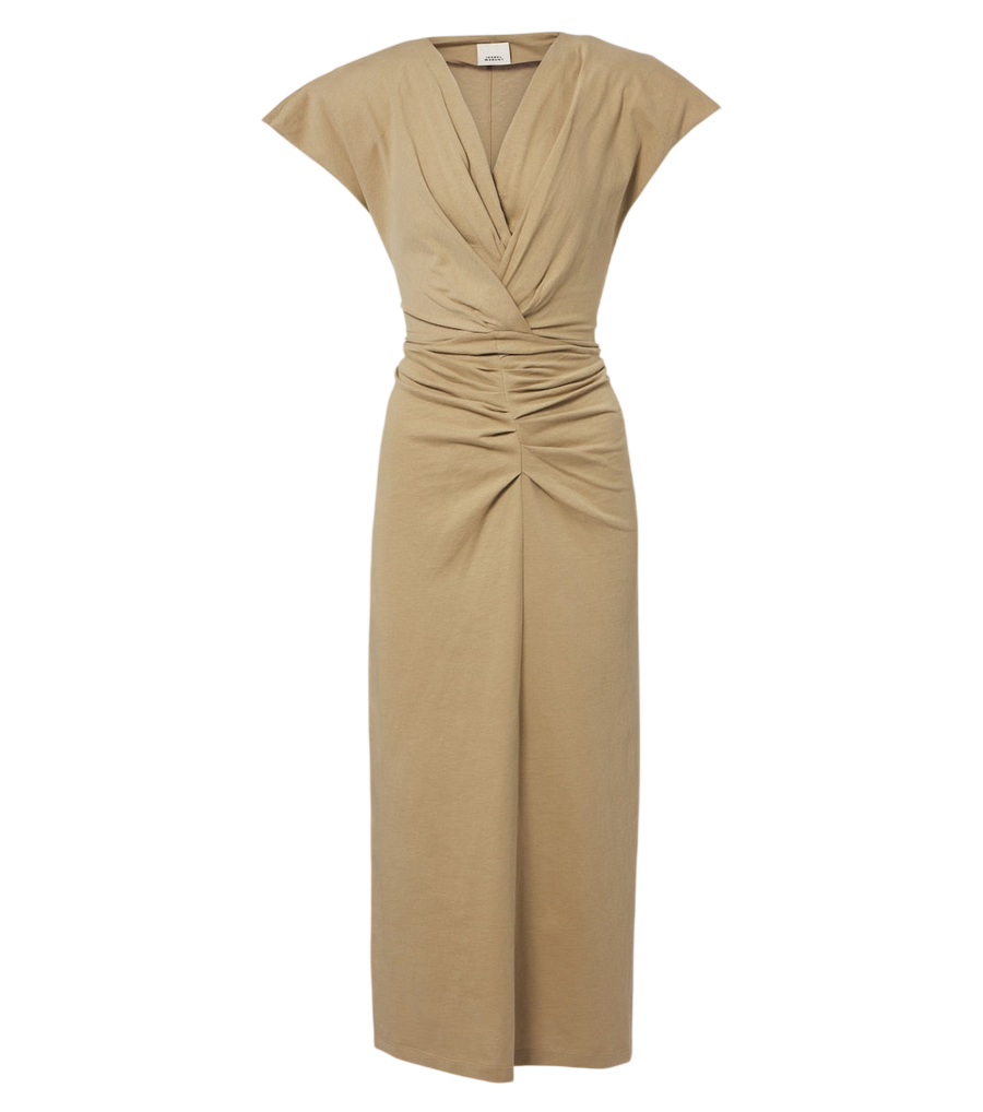 Robe midi en jersey de coton froncé Nadra d'Isabel Marant