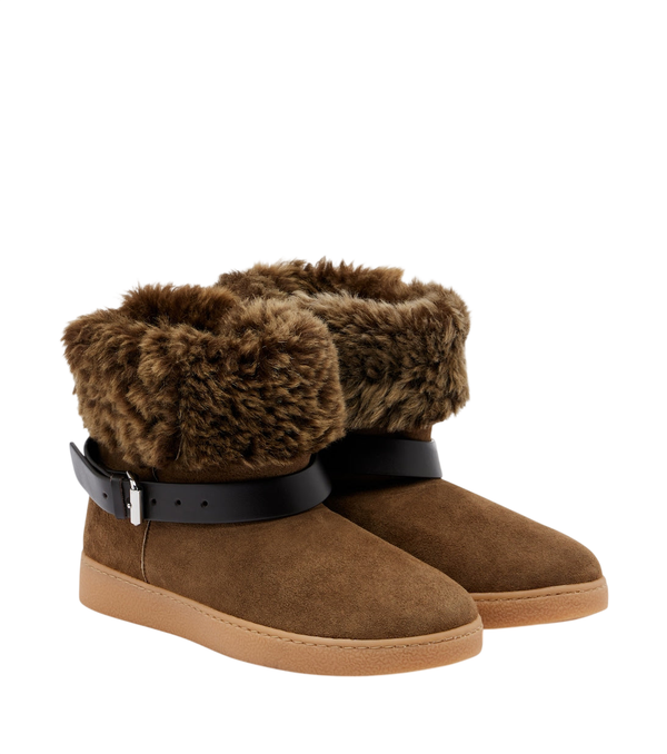 Isabel Marant Nolyz shearling-trimmed suede ankle boots