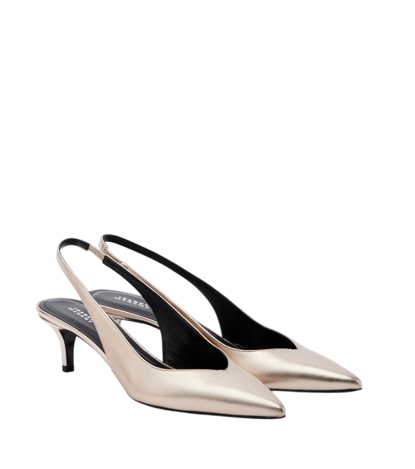 Isabel Marant Padim metallic leather slingback pumps