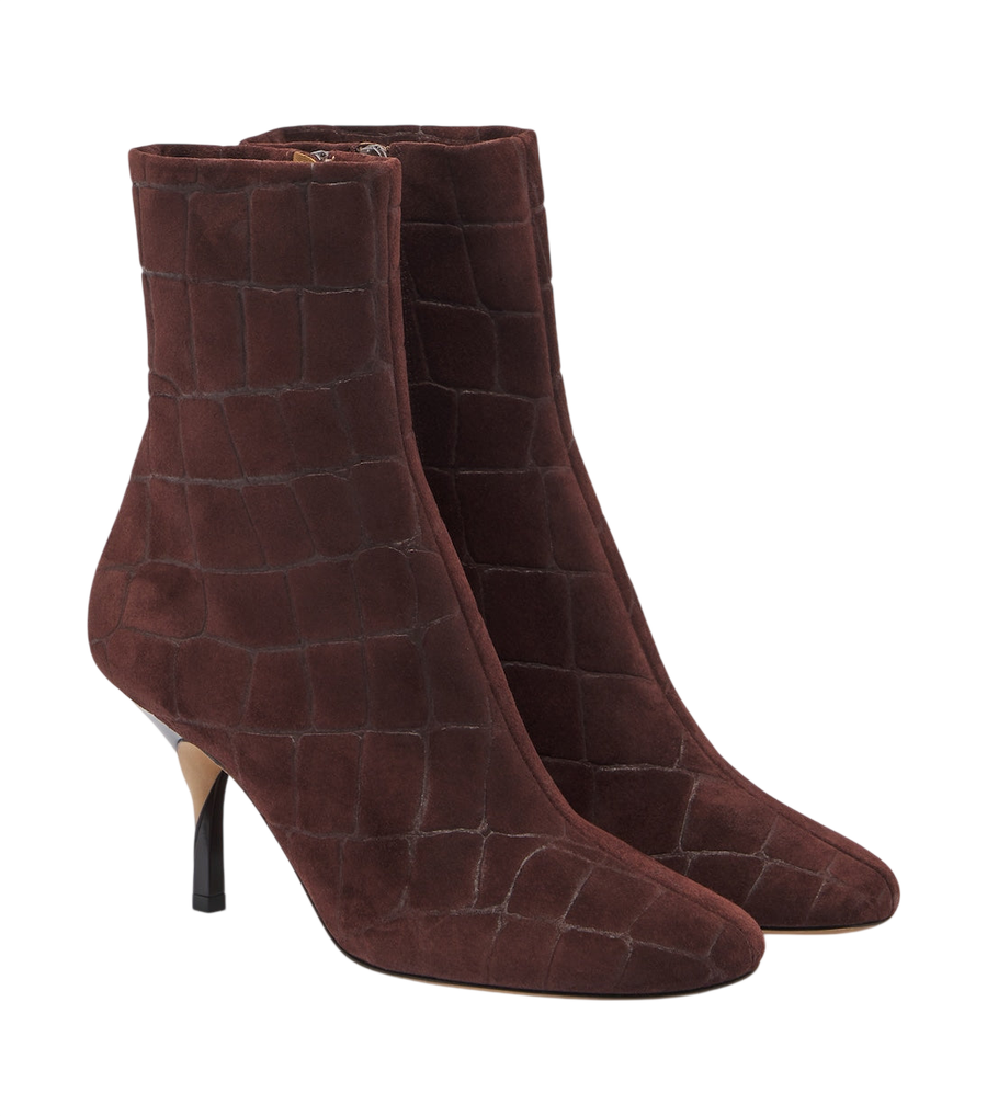Jacquemus Collant croc-effect suede ankle boots