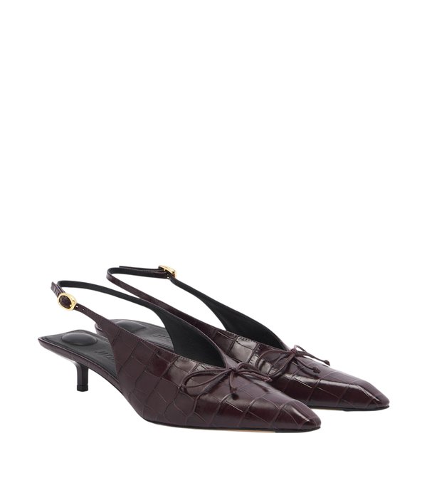Jacquemus Sapatos de salto slingback Cubisto em couro com efeito crocodilo