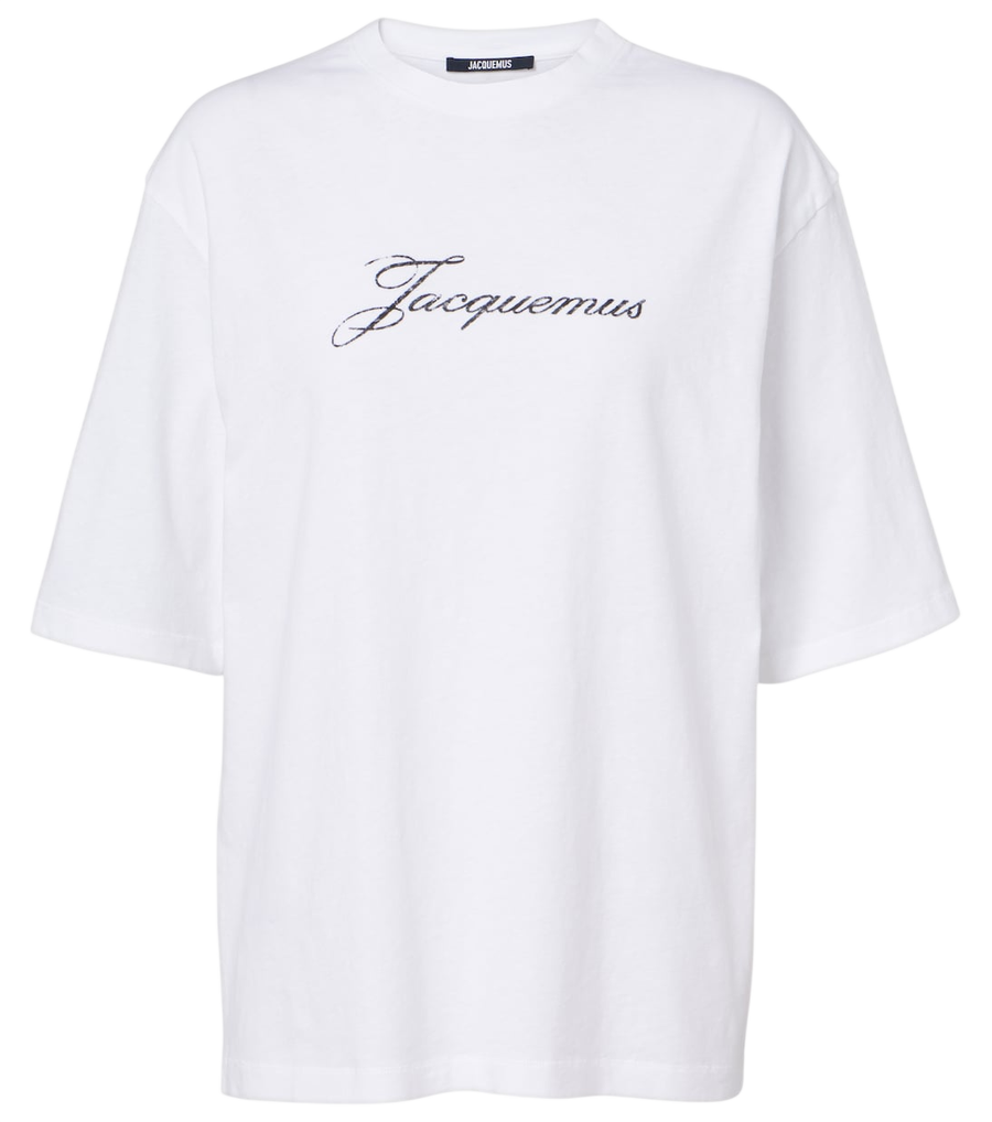 Camiseta de punto de mezcla de algodón con logo de Jacquemus