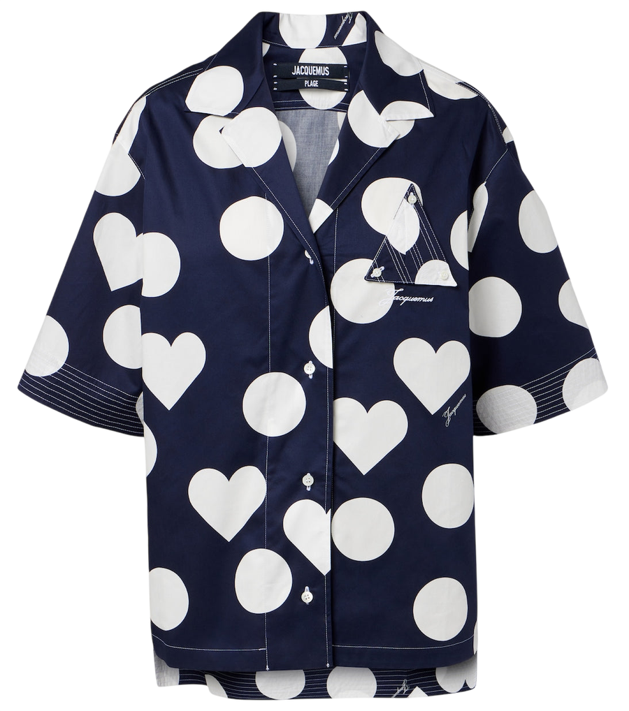 Camisa Jacquemus Marin de popelina de algodón con estampado de lunares