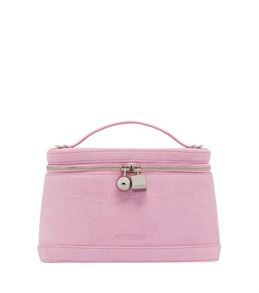 Sac vanity Petit Vanity en daim façon croco Jacquemus